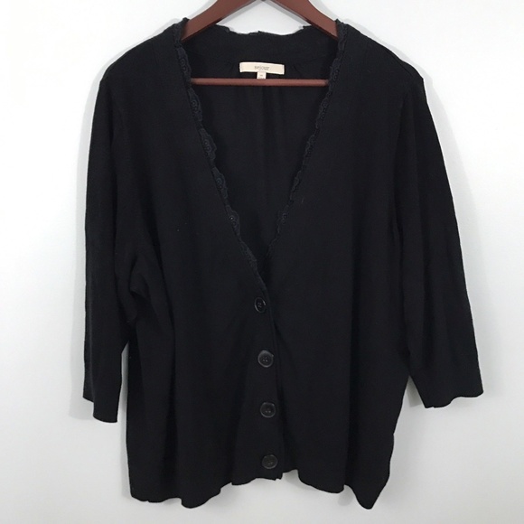 Sejour Sweaters - 💚 4/$20 SALE! Sejour V Neck Crochet Trim Cardigan